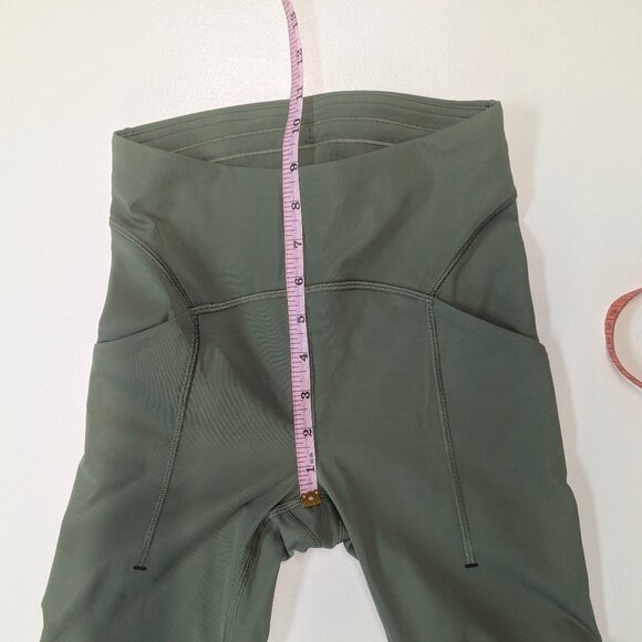 Lululemon Power Thru High-Rise Tight 25" Size 2 Green Twill  *Free tote bag - Picture 7 of 16